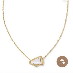 Kendra Scott new cheer necklace megaphone new with pouch mother of pearl